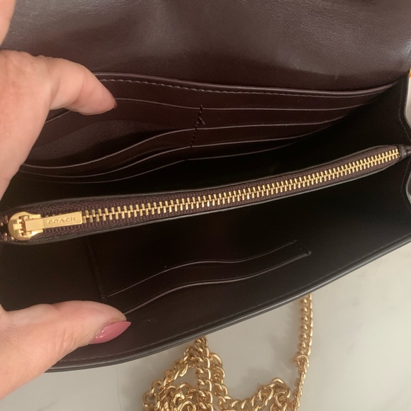 Coach Jade Chain Crossbody Natural Brown wristlet Bag - Picture 10 of 11